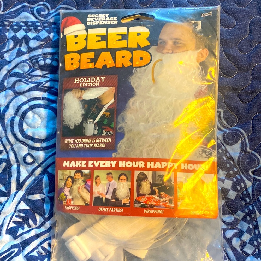 Beer Beard secret beverage dispenser Santa new